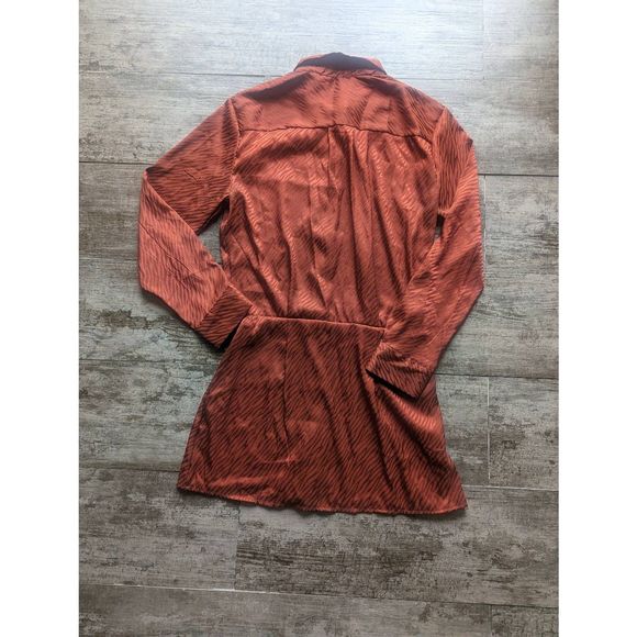 ANTHRO LEA & VIOLA Zebra Print Long Sleeve Shirtdress - Picture 3 of 7